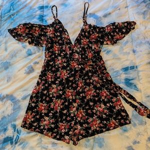 Seek the Label Floral Wrap Romper
